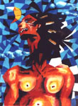 Asesinado por el cielo / 2000 / 30 x 40 cm / oil-pastel on paper