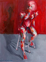 Model on red / 2002 / 90x120cm / oil on canvas