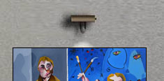 Miro painting Bacon's portrait / 2001 / 120 x 180 cm / oil on canvas