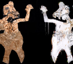 double portrait of a mad philosopher, 2003, 180 x 120 cm, oil and mixed media on canvas