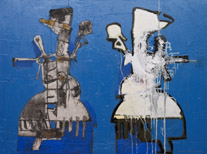double portrait of a maid of honor - Las Meninas, 2003, 120 x 90 cm, oil and mixed media on canvas