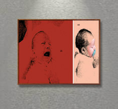 2005, 19 x 24 cm, ink & collage on varnished paper pasted on wood