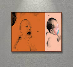 2005, 19 x 24 cm, ink & collage on varnished paper pasted on wood