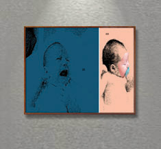 2005, 19 x 24 cm, ink & collage on varnished paper pasted on wood